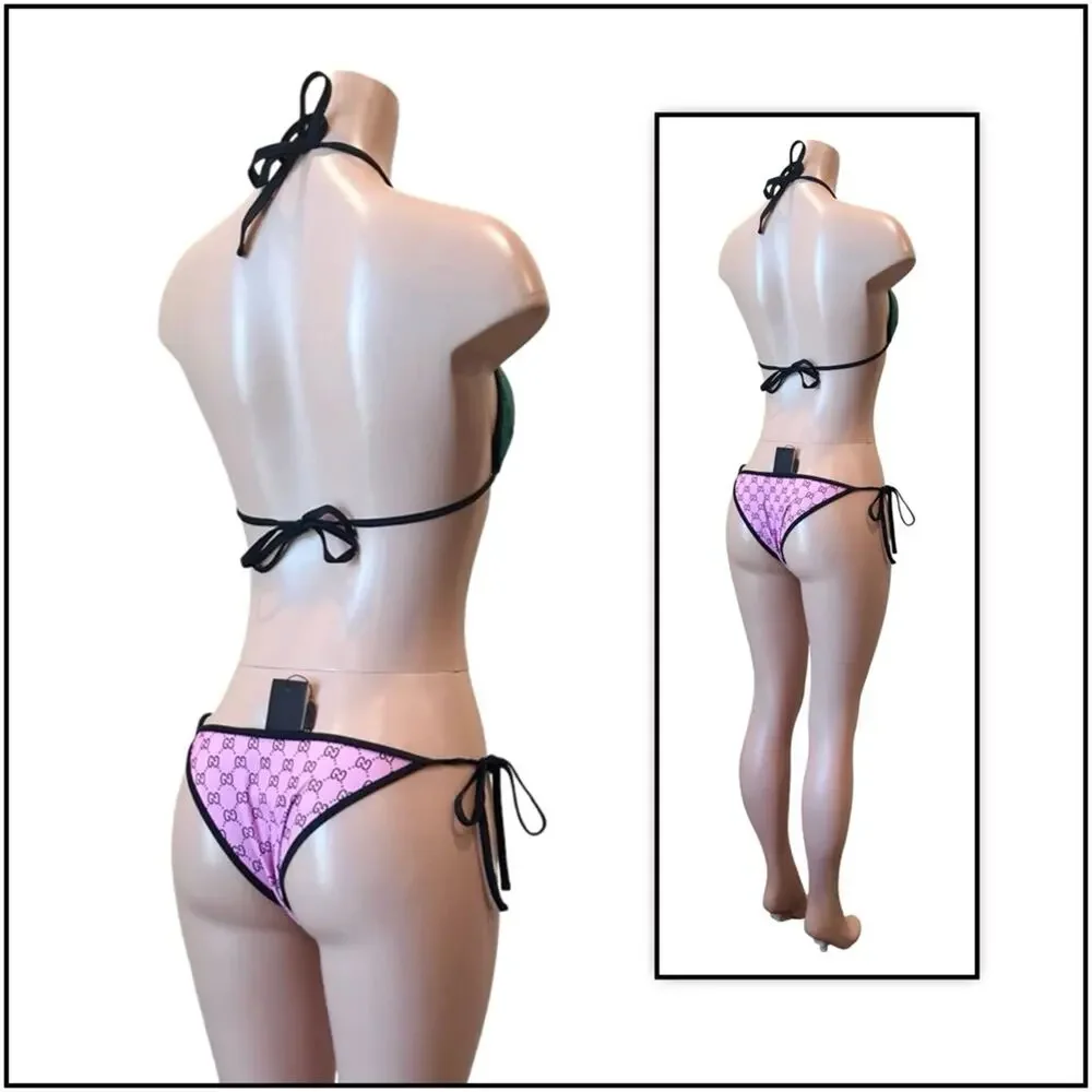 GG Monogram Color-block Vibrant Colored Bikini SZ L - Picture 9 of 15